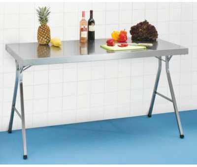 Table pliante en inox - hauteur de travail 850 mm