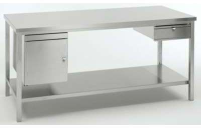 Etabli en inox - hauteur de travail 840 mm l x p 1