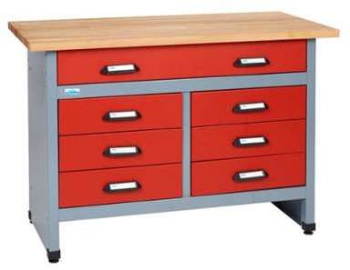 Kupper - Etabli 7 tiroirs Longueur 1,20 m - Rouge