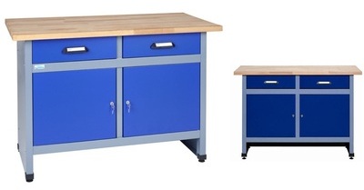 Kupper - Etabli 2 portes et 2 tiroirs L:120cm - Bl