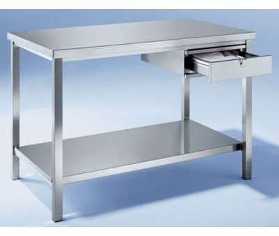 Etabli en inox - 1 tiroir 1 tablette pleine - largeur Etabli en inox - 1 tiroir