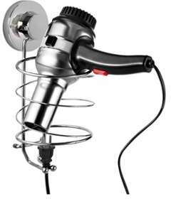 PORTE SECHE CHEVEUX FIX CHROME Chromé - HOME BAIN PORTE SECHE CHEVEUX FIX CHROME