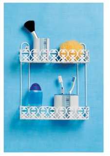 Etagère style rétro à fixer en métal blanc - Planetebain Etagère style rétro à fixer