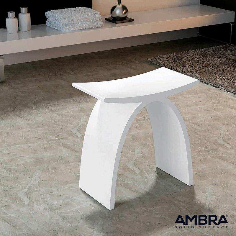 Tabouret blanc Osaka en Solid surface