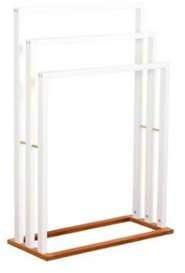 Porte serviettes blanc et bambou Porte serviettes blanc et
