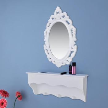 VidaXL Ensemble étagère murale avec miroir et crochets VidaXL Ensemble étagère murale