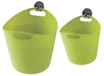 Set de 2 paniers plastique à suspendre Anis Vert P