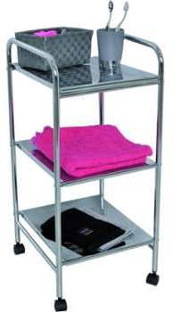 Meuble métal sur roulettes pour salle de bain Meuble métal sur roulettes