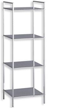 Étagères salle de bains MATIS, 4 tablettes chromé