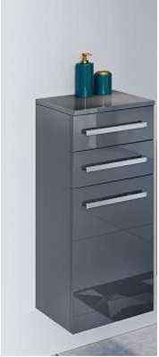Demi-colonne 2 Tiroirs ONDINE Laque Anthracite