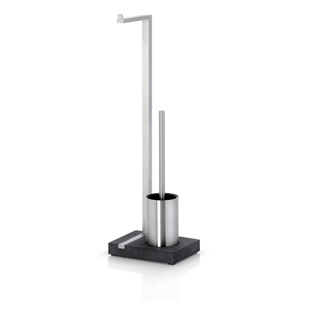 Menoto - Serviteur WC - argent/noir/mat/H: 64.5cm