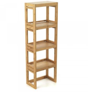 Étagère de salle de bains en bambou H100cm {Couleu