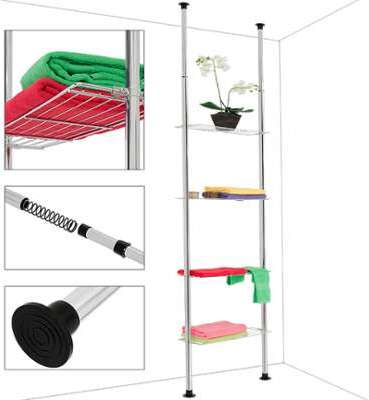 Etagère télescopique pratique en acier chromé - 4