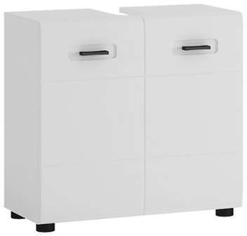 Meuble sous lavabo PRUNE, mélaminé blanc alpin