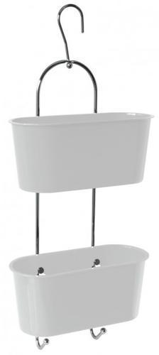 Serviteur de douche plastique blanc - 2 paniers Bl