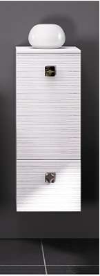 Demi-colonne 1 Porte + 1 Tiroir Serigloss Blanc