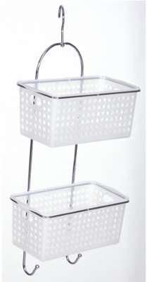 Serviteur / étagère de douche à 2 paniers amovible