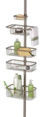 Etagère de douche téléscopique inox - 5 niveaux -