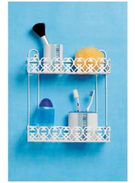 Etagère style rétro à fixer en métal blanc - Plane
