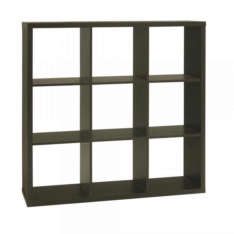 Étagère 9 cases wengé Noir