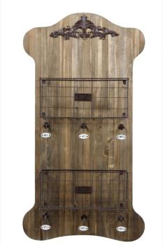 ETAGERE MURALE RANGEMENT BOIS 2 RANGEMENTS 6 ACCRO