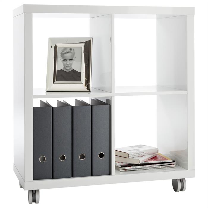 Etagère sur roulettes ORLANDO, laquée blanc