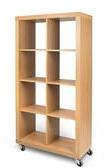 Etagère 8 niches en bois sur roulettes L86 cm ROLLY Etagère 8 niches en bois sur