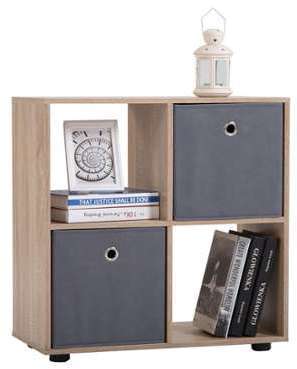 Etagère CUATRO rangement 4 casiers chêne sonoma Etagère CUATRO rangement 4