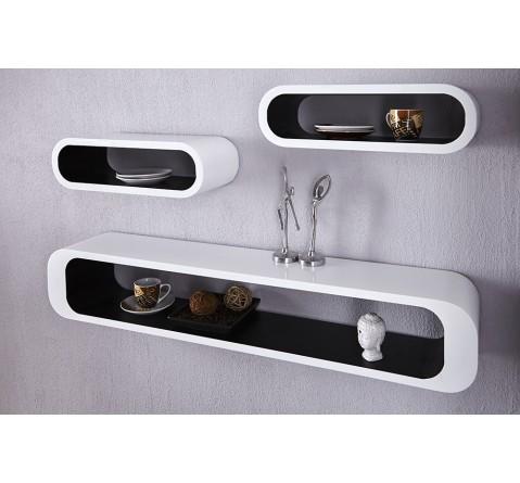 Étagère murale design - Set de 3 Cube rectangle bl