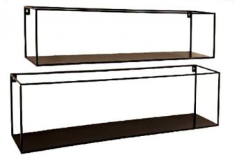 Set de 2 tagères en Métal Noir Design Set de 2 tagères en Métal