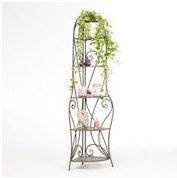Meuble étagère d angle en fer forgé Patiné Gris L34xP34xH187cm Meuble étagère d angle en