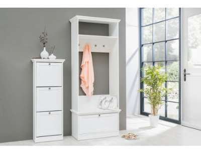 Meuble vestiaire d entrée blanc Humi 200 cm