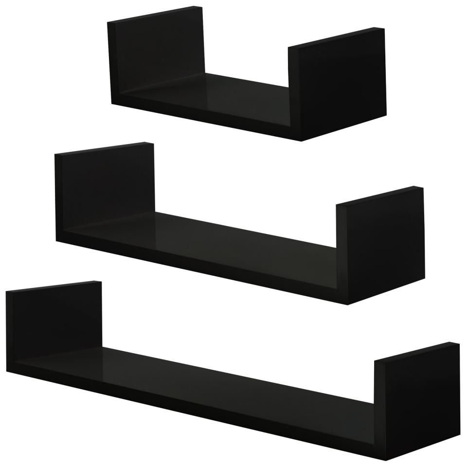 Étagère murale design, Pyramide, Lot de 3 étagères