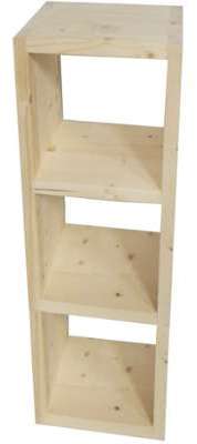 Cubes de rangement en bois brut 3 cases