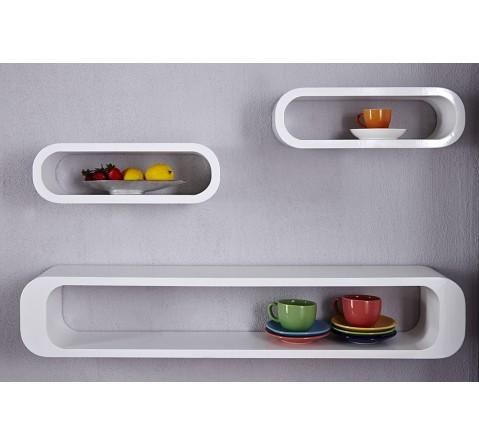 Étagère murale design - Set de 3 Cube rectangle bl