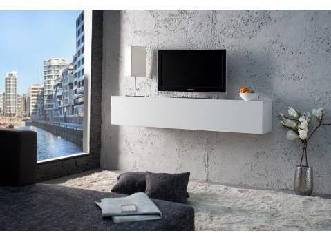 tagère murale TV design blanche laqué Cubozo tagère murale TV design blanche