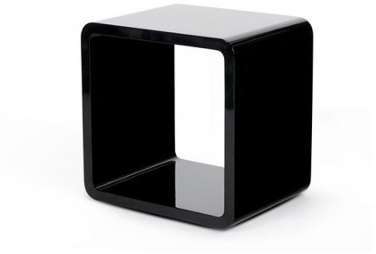 Cube de rangement noir laqué
