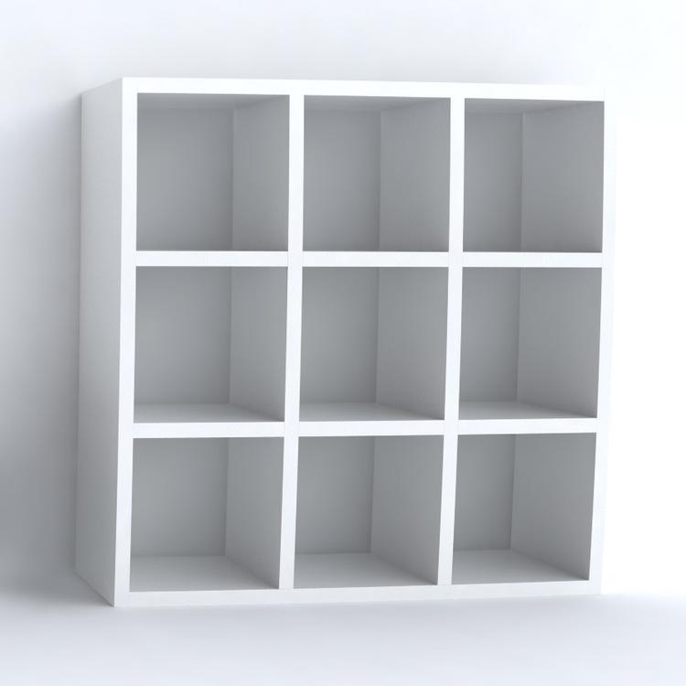 Etagère bibliothèque en Bois 9 cases L102xP30xH102