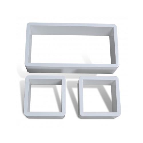 VidaXL Etagères Design Murale 3 Cubes blanc MDF 42