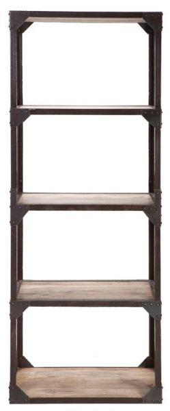 Etagère bois massif et métal industrielle ATELIER