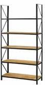 Etagère 5 niveaux pin massif brossé et métal L90 cm Etagère 5 niveaux pin massif