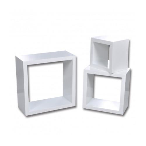 VidaXL Etagères Design Murale 3 Cubes blanc