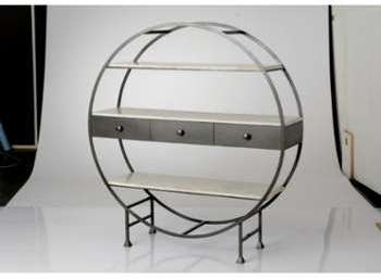 Etagère ronde industrielle marbre et métal Etagère ronde industrielle