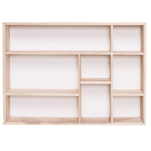 Etagère murale en bois naturel et blanc 8 box. Blo