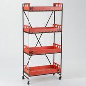 Etagère en bois et métal 4 niveaux Hauteur 156 cm METAL Etagère en bois et métal 4