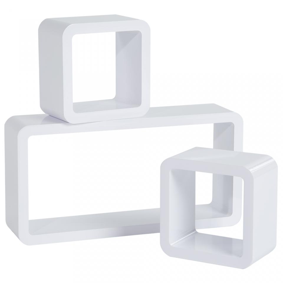 Étagère murale design, Cube, Lot de 3 étagères mur