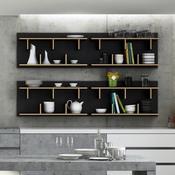 Etagère murale design en bois 2 niveaux BERN Noir