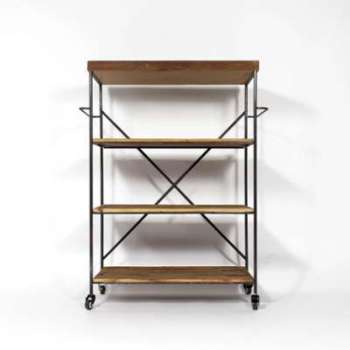 Etagère à roulettes bois et métal