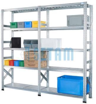 Rayonnage métallique galvanisé longueur 2 mètres Rayonnage métallique galvanisé