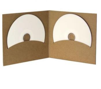 Pochette CD digifile vierge carton Kraft deux disq